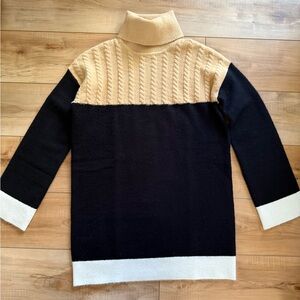 Lovers + Friends Tan and Black Turtleneck Sweater